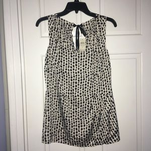 Ann Taylor black/white animal print shirt/blouse 4
